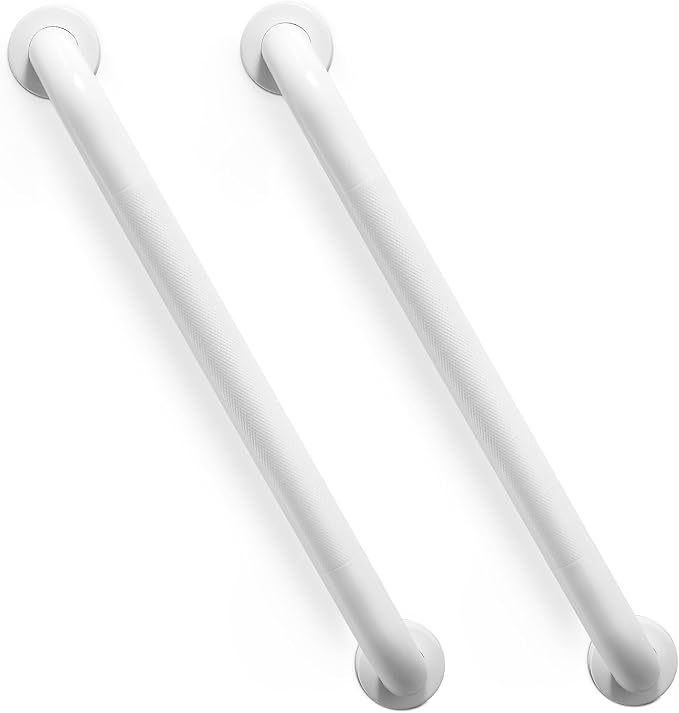 Grab Bars for Shower, Zynuhmo 2 Pack 20 Inch Anti Slip Bathroom Safety Grab Bar 1.25" Diameter Stainless Steel Shower Handrails for Handicap Injury Pregnant Senior Assist Shower Handles(Matte White)