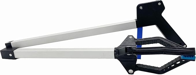 3 Claw Grabber Reacher Tool Heavy Duty, 2025 Updated 32" Lightweight, Foldable, Wide Jaws, Steel Cable, Rubberized Strong Grip Garbage Trash Picker Upper Grabber for Seniors Pick Up Stick Pickup Tool