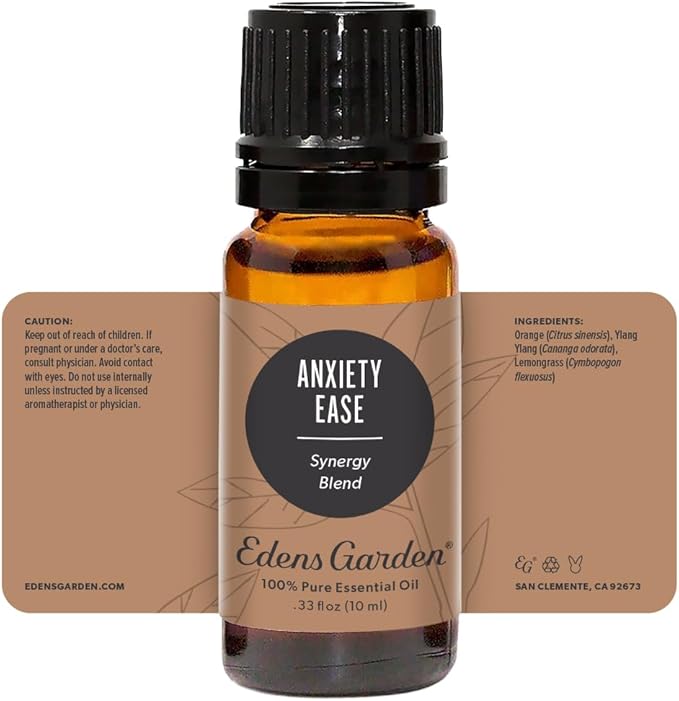 Edens Garden Anxiety Ease Essential Oil Blend- 100% Pure Premium Grade, Undiluted, Natural, Therapeutic, Aromatherapy, The Best for Diffusing, Skin, Candle, Humidifiers 10 ml (.33 fl oz)