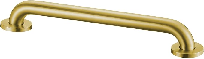 Stardrix 18-Inch ADA Compliant Grab Bar, 1.5" Diameter, Concealed Mounting Flanges, Handicap Friendly, Commercial & Residential Bathrooms, Brushed Gold Stainless Steel