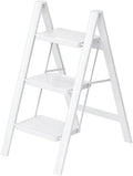 3 Step Ladder,Folding Step Stool with Wide Anti-Slip Pedal,330lbs Load Capacity,Lightweight and Portable for Kitchen Space Saving
