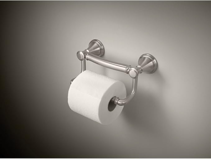 Delta Traditional (1-Pack) Toilet Paper Holder w/ Assist Bar ADA Compliant Brilliance Stainless Steel 300 lb Capacity Grab Bar for Seniors Bath Safety Handle, Balance Assist, Toilet Grip Bar 41350-SS