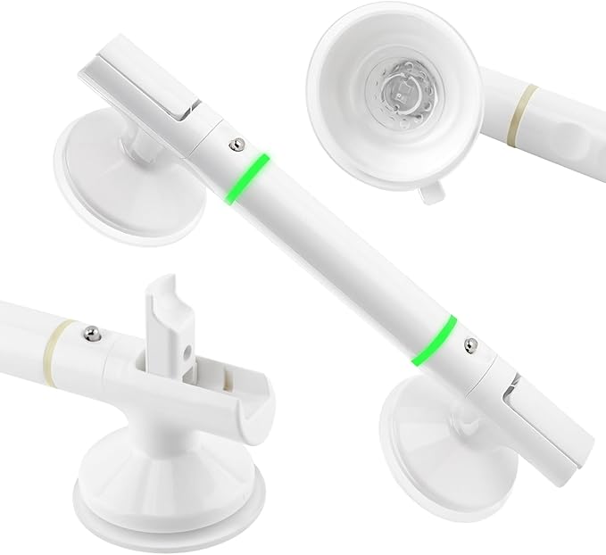 Suction Cup Grab Bar for Shower, 240 LB Capacity, No Drill Safety Handle for Bathroom, 13.78 Inch, White