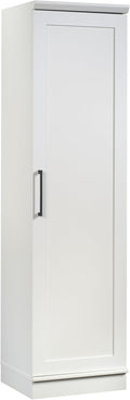 Sauder HomePlus Narrow Pantry Storage Cabinet Slim Single Door with Adjustable Shelves, Kitchen Storage Cabinet, in Soft White