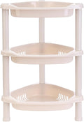 3 Tier Beige Corner Shower Caddy, 14.5 x 10 x 22.5 Inches, Plastic Shower Stands for Inside Bathroom, Bathtub, Shower Table (Beige 3 Tier)