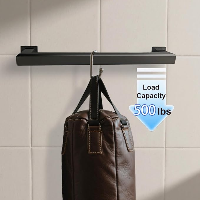 Handicap Grab Bars, Octagon 2 Pack 18 Inch Shower Grab Bar for Seniors, 304 Stainless Steel ADA Grab Bars for Bathtubs and Showers, Toilet, Safety Shower Handles for Elderly, Disabled (Matte Black)