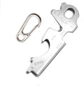 8-in-1 EDC Multi-Tool Keychain with Carabiner Clip, Heavy Duty Pocket Tool with Screwdrivers, Bottle Opener, Cutter & Survival Functions, 1 Pack (Silver)