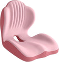 SakerPlus Ergonomic Seat Cushion Ergonomic Memory Foam Seat Cushion, L-Shaped Office Chair Cushion & Car Seat Cushion for Long Sitting, Lower Back Support Pillow for Office, Home, Driving (Pink)