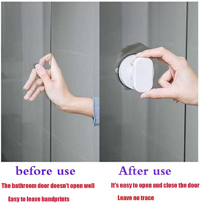 Suction Cup Door Handle, Glass Door Handle, Refrigerator, Drawer, Bathroom, Suction Cup armrest, Bathtub Shower Handle, Kitchen Drawer Cabinet Handle (Small White)