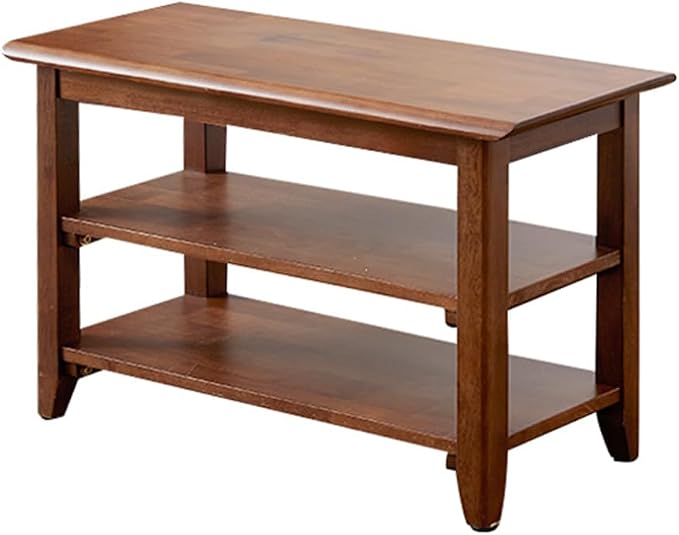 XKZG Shoe Storage Bench Wooden Shoe Rack Bench Rustic Solid Wood Entryway Bench (Brown,23.6")