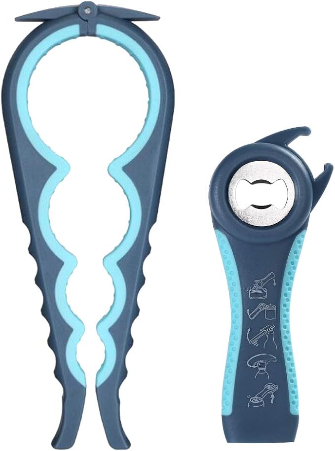 Jar Opener Bottle Opener and Ring Pull Can opener for Seniors, Arthritis Hands and Anyone with Low Strength, Arthritis Jar Openers Get Lids Off Easily