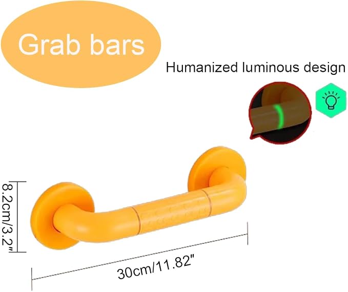 Bathroom Safety Grab Bar,Shower Grab Bars for tub and Shower, Heavy-Duty Shower Handle, Textured Grip,Removable Shower Grab Bars for Seniors and Seniors,Orange