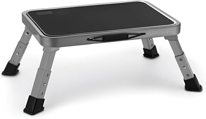 Jocauto Foldable Step Stool, Adjustable Step Stool with a Non-Slip Platform, Step Ladder with Thick Rubber Feet for Adults or Children in Kitchen, Bedroom, Office, Rv, 330 Lbs Capacity