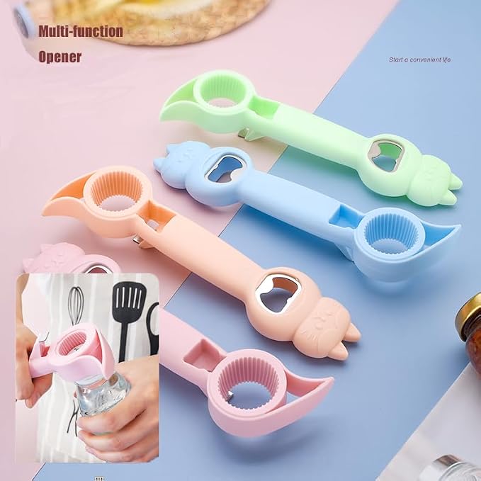 4-in-1 Multi Function Can Opener and Bottle Opener Set, Kitchen Tool for Jars and Bottles, Arthritis Friendly, 2 Pack (2)