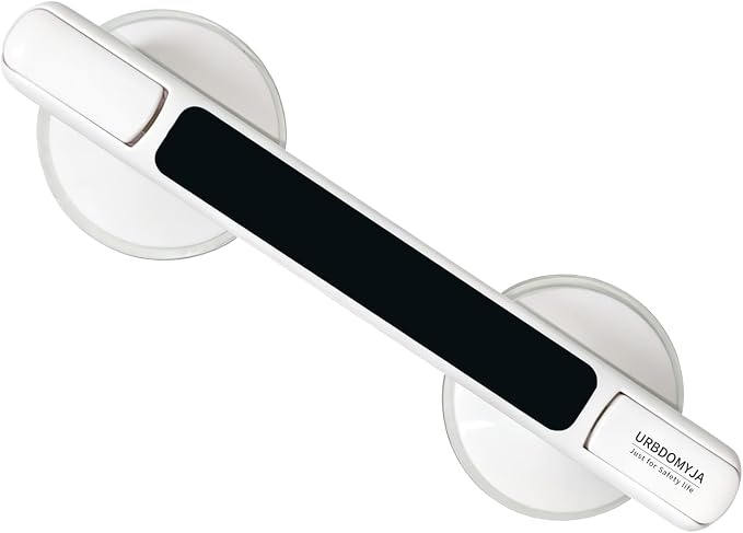Silicone Suction Grab Bar Non-Slip Heavy Duty Safety Shower Handle for Elderly Seniors Bathroom (Black 32cm)