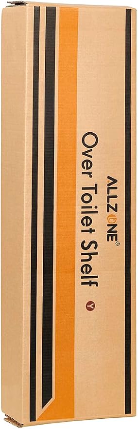ALLZONE Bathroom Organizer, Over The Toilet Storage, 4-Tier Adjustable Wood Shelves for Small Rooms, Saver Space Rack, 92 to 116 Inch Tall, Narrow Cabinet, Rustic Brown