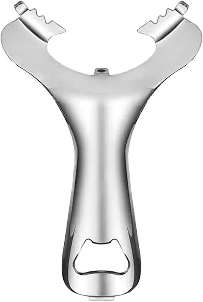 Stainless Steel Mason Jar Opener for Seniors & Weak Hands, Multi-Purpose Bottle Opener Tool - Opens Jars, Cans, Lids Without Dents, Easy Grip Design (5.6x3.5 Inch)