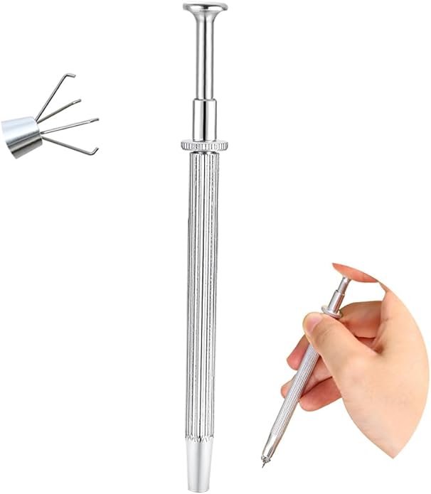GEMQUEEN Piercing Taper Ball Grabber Tool for Changing Jewelry - 14G 16G 18G 20G Stainless Steel Flat Back Earrings Applicator Tool Threadless Insertion Pin Thread Body Piercing Kit for Ear Nose Lip