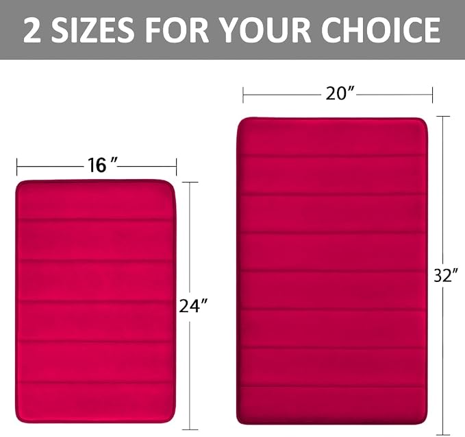 RUN HELIX Bathroom Rugs Set 2 Piece Memory Foam Bath Non-Slip Bath Mat,Washable Room Mats,Absorbent Shaggy Rugs Super Soft Kitchen Mats, Batroom Carpets for Bathroom,Tub,Shower Christmas Home Decor