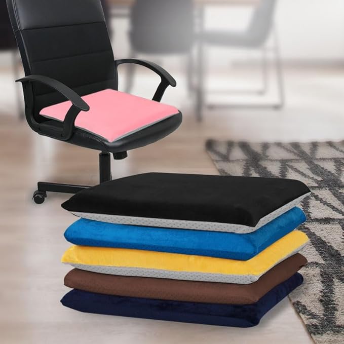 Augld Square Chair Seat Cushion Memory Foam Chair Cushion for Kitchen, Dining,Office or Car 16x16 in Navy