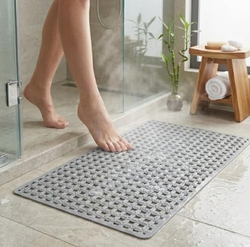 BEEHOMEE Bath Mats for Tub Kids,Baby Toddler - Large Cartoon Non-Slip Bathroom Bathtub Anti-Slip Shower Mats for Floor 27x15,Machine Washable XL Size Bathroom Mats (Grid Pattern 9)