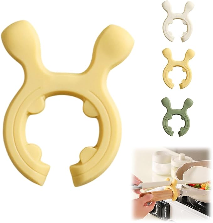 Multifunction Silicone Pot Handle Spatula Rack, 2026 Non-Slip Spoon Holder Stove Organizer Kitchen Gadgets, Steam Releaser,Utensil Anti Scalding Pot Clip for Cooking Accessories (1, Yellow)