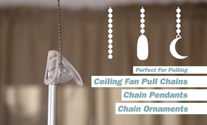 Jokari Ceiling Fan Pull Chain Grabber, 3-Foot Telescoping Rod with Precision Grip for Adjusting Ceiling Fan Speed and Airflow Direction, No Ladder Needed, Ideal for Seniors and Safe Home Use