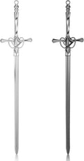 2 Pack Letter Openers, Mail Opener Tool, Sword Letter Opener with Ergonomic Handle, Envelope Slitter Fancy Envelope Openers, Home and Office Mail Supplies(Silver, Black)