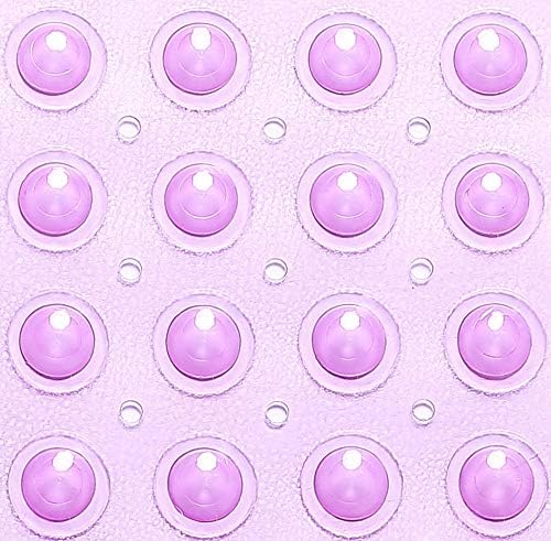 Extra-Long Non-Slip Bathtub & Shower Mat 39”x16” (Smooth/Non-Textured Tubs Only) Safe, Clean, Machine-Washable, Superior Grip&Drainage, Vinyl, Transparent Purple