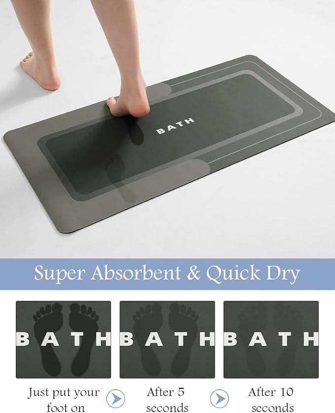 MontVoo-Bath Mat-Bath Mat Rug Non Slip Super Absorbent Stain Resistant Quick Dry Thin Bathroom Rug-Bath Mats for Bathroom Floor Bathtub Vanity-Bathmat Bath Rug Easy Care