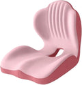 SakerPlus Ergonomic Memory Foam Seat Cushion and Back Support Pillow, One Piece Chair Cushion with Lumbar Support, L Shaped Office Chair Cushion for Desk Chair, Car Seat, Computer Wheelchair (Pink)