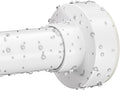 White Shower Curtain Rod 34-82 Inches(2.8-6.8ft) Adjustable Shower Rod No Drilling Non-slip Never Rust Shower Tension Rod for Bathroom Bedroom Windows Outdoor Garden