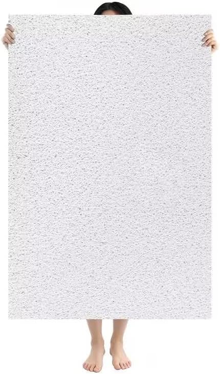 Shower Mat Non Slip: 59 x 34.5 Inch Extra Large Shower Mats for Inside Shower with Drain Hole - Soft PVC Loofah Anti Slip Shower Stall Mat for Walk-in Shower and Bathroom, Quick Drying