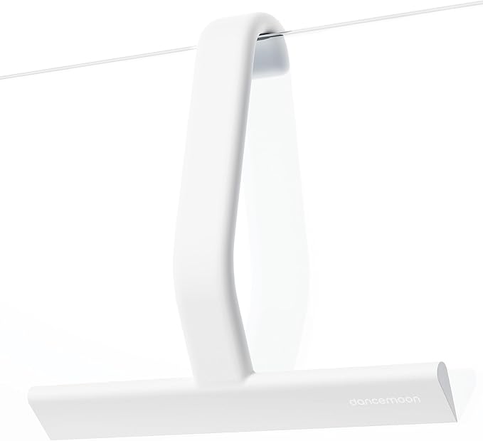 dancemoon JustHang Shower Squeegee for Glass Doors, All-One-Piece Award-Winning Silicone Squeegee with Built-in Hook for Bathroom, Window, Mirror, Tile Wall,Car, Streak-Free Cleaner Tool,10-Inch White