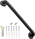 24 Inch Black Shower Grab Bar for Seniors,1.25'' Diameter 304 Stainless Steel Heavy Duty Anti-Slip Bathroom Safety Handicap Grab Bar for Shower, Bathtub & Toilet, Wall Mounted, Supports 500lbs
