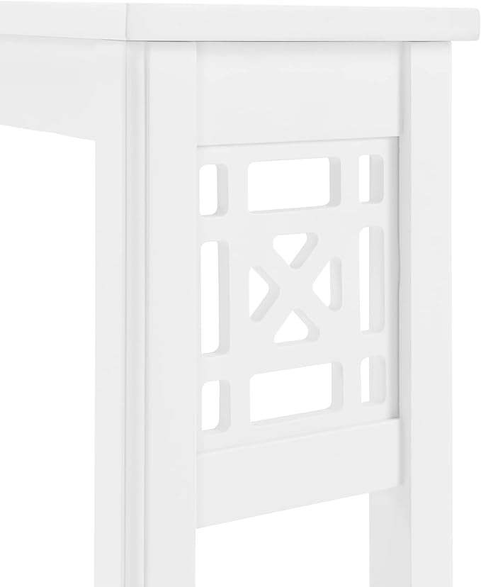Derby Over-the-Toilet Storage Shelf – 37" Tall Bathroom Space Saver with Fixed Shelf & Open Gridwork Design – Modern Freestanding Organizer for Toiletries & Towels by Alaterre Furniture (White)