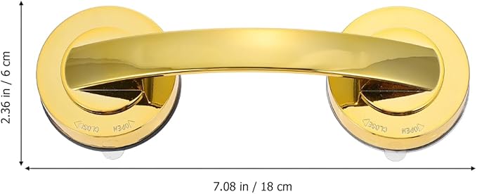 VOSAREA Golden Grab Bars for Shower, Heavy Duty Suction Cup Shower Handle, Reusable Bathroom Safety Grab Bars for Seniors and Elderly