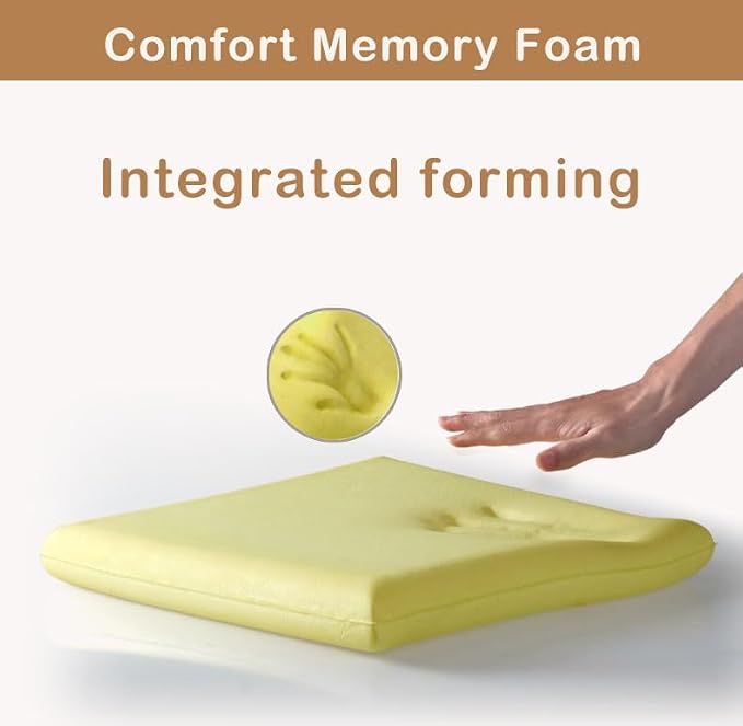 Augld Square Chair Seat Cushion Memory Foam Chair Cushion for Kitchen, Dining,Office or Car 16x16 in Grey