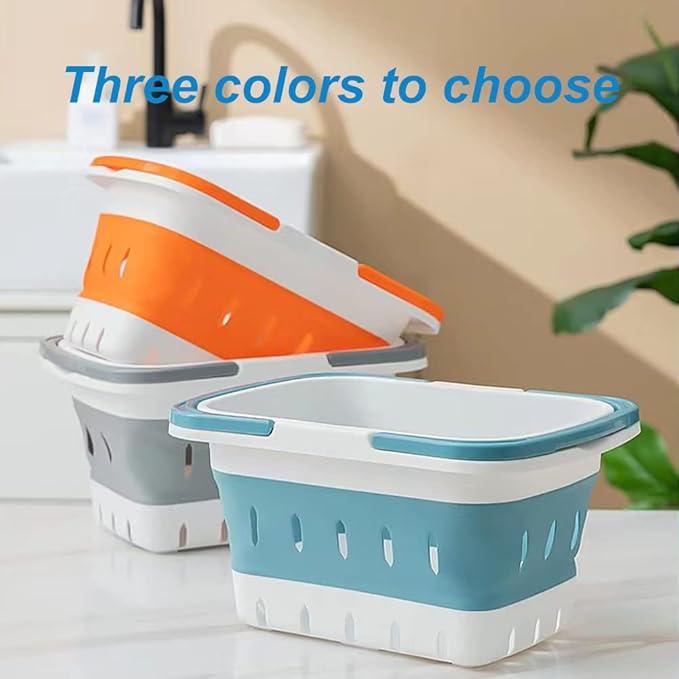 Portable Shower Caddy Tote, Plastic Storage Collapsible Caddy Basket with Handles, Box Organizer Bin for Bathroom, Kitchen, College Dorm,Gym (Grey 1 pack)