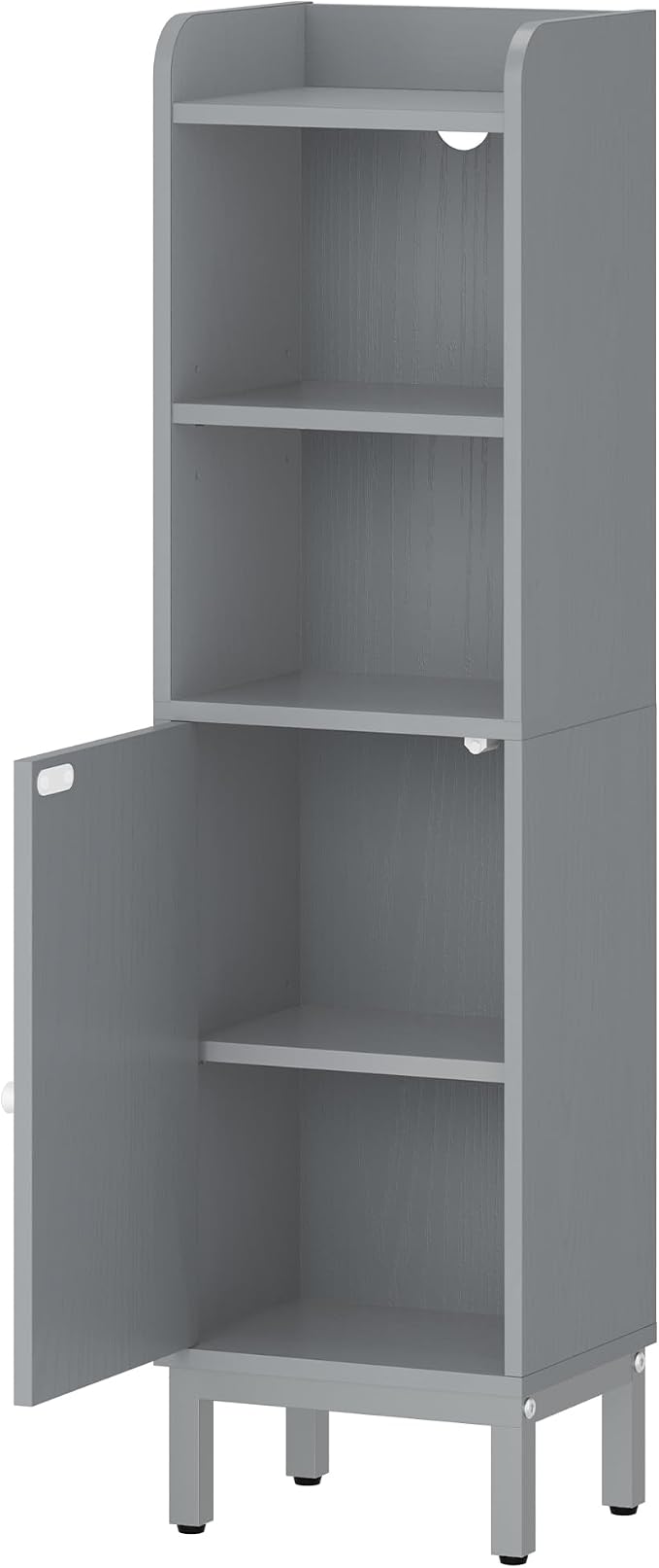 Hzuaneri Bathroom Storage Cabinet, Small Corner Floor Cabinet with Door and Shelves, Narrow Toilet Paper Holder, Bathroom Organizer with Adjustable Shelf, for Small Spaces, Gray BC38221GR