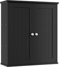 Shintenchi Bathroom Wall Medicine Cabinet with 2 Door, Bathroom Storage Organizer Over The Toilet,Space Saving Storage with 3-Tier Shelves,Solid Black