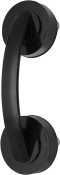 Hordion Suction Cup Door Handle, Suction Grab Bar Bathtub Shower Handle for Glass Doors Windows Kitchen Drawer Cabinet Refrigerator, Black