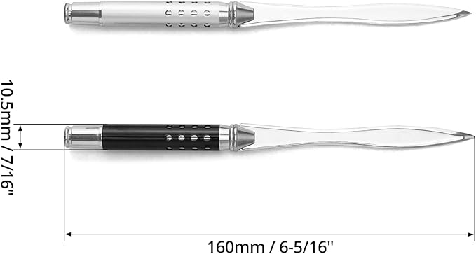 QWORK 2 Pack Metal Letter Opener - Ergonomic Grip Envelope Slitter, Envelope Opener with Safe Edge, Powder-Coated Finish - Versatile Paper Cutter for Office/Home