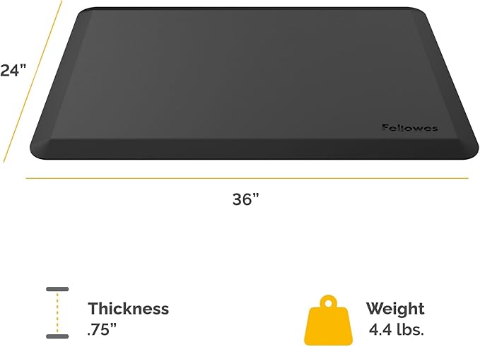 Fellowes Anti-Fatigue Wellness Mat (8707002), Black