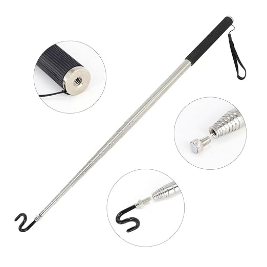 Pickup Grabber Telescopic Magnetic Pickup Tool with Hook Pick-Up Pole Wire Fish Stick Pocket extendable Magnet Pickup Tool 8.86ft