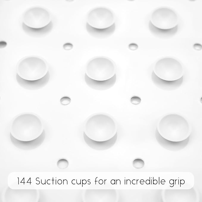 Bathtub Mat Non Slip, Bohemia Square Bath tub Mat Shower Floor Mat with Suction Cups for Adults Kids Elderly 21 X 21 Inch