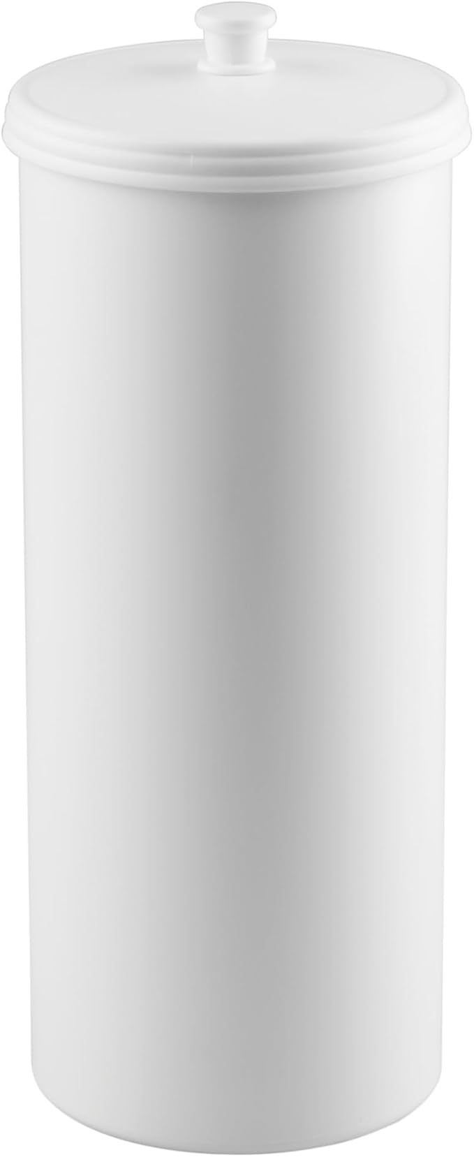 iDesign Freestanding Bathroom Toilet Paper Storage Holder with Lid for 3 Extra Rolls, White