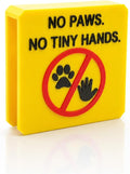 Frameless Glass Shower Door Lock Sleeve - Baby Proofing & Pet Stopper for Bathroom Sliding Doors - No-Drill Security Bumper,Funny Sign – (Yellow, 3/8 inch)
