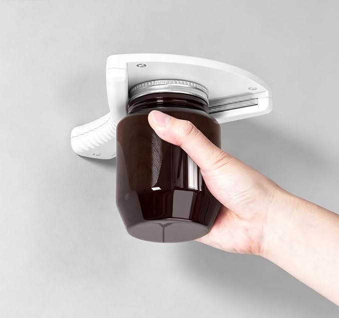 Jar Opener for Weak Hands, Dual Usage Under Cabinet Lid Opener, Easy Grip, Opens Any Size Lid, for Seniors with Arthritis
