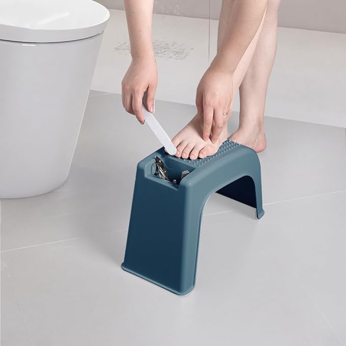 Shower Foot Rest for Shaving Legs, Non-Slip Pedicure Foot Rest, Shower Foots Step Stool for Shaving Legs, Plastic Sturdy Pedicure Stand - Blue